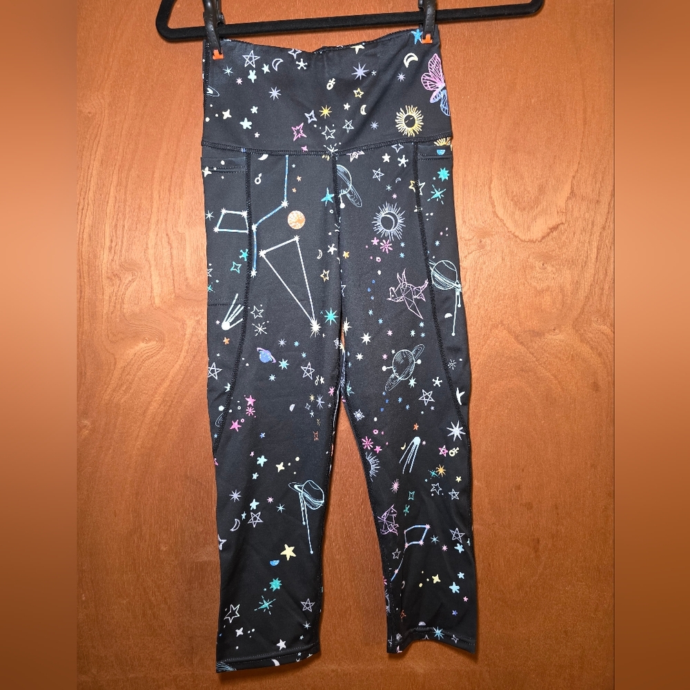 Blackmilk Women's Celestial Sketch Galaxy Leggings High Waisted XS Extra Small
